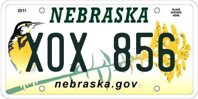 NE license plate XOX856