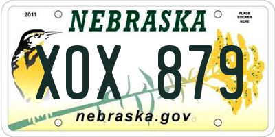 NE license plate XOX879