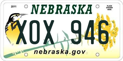NE license plate XOX946