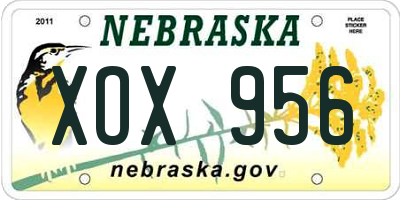 NE license plate XOX956
