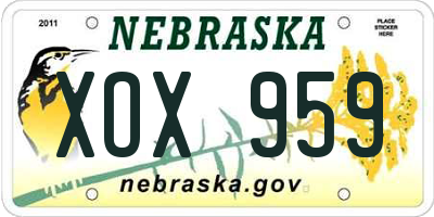 NE license plate XOX959