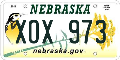 NE license plate XOX973