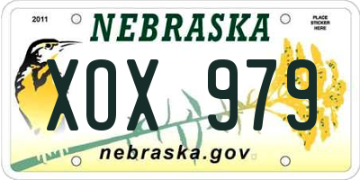 NE license plate XOX979
