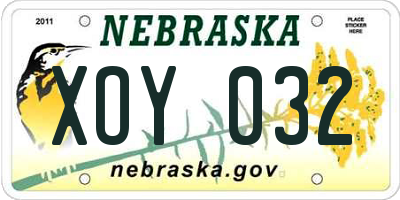 NE license plate XOY032