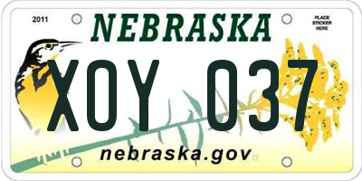 NE license plate XOY037