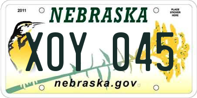 NE license plate XOY045