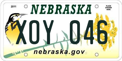 NE license plate XOY046