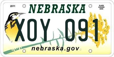 NE license plate XOY091