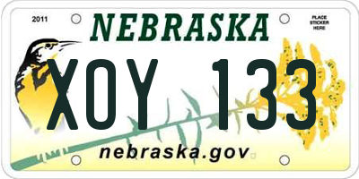 NE license plate XOY133