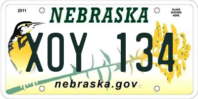 NE license plate XOY134