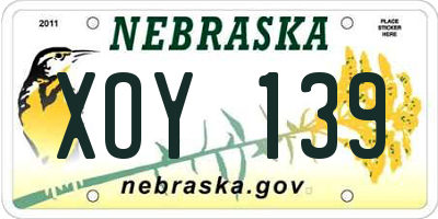 NE license plate XOY139