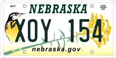 NE license plate XOY154