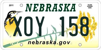 NE license plate XOY158