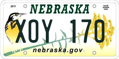 NE license plate XOY170