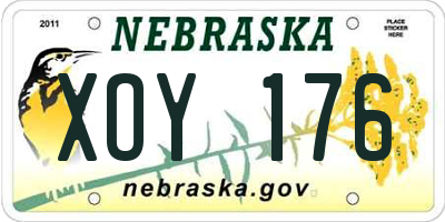 NE license plate XOY176