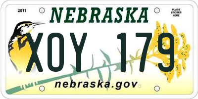 NE license plate XOY179