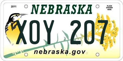 NE license plate XOY207
