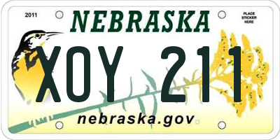 NE license plate XOY211