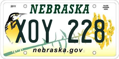 NE license plate XOY228
