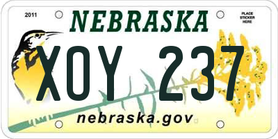 NE license plate XOY237