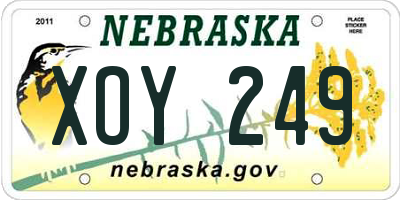 NE license plate XOY249