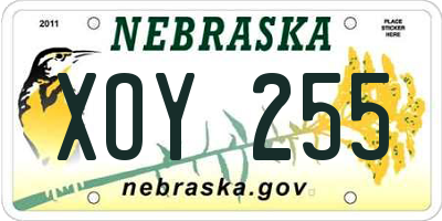 NE license plate XOY255