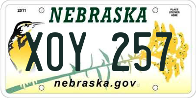 NE license plate XOY257