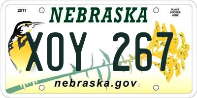 NE license plate XOY267