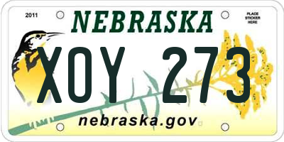 NE license plate XOY273