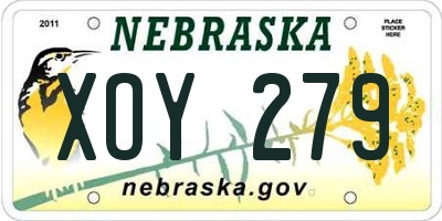 NE license plate XOY279