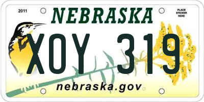 NE license plate XOY319