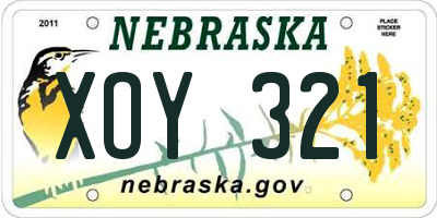 NE license plate XOY321