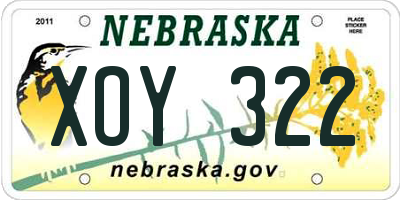 NE license plate XOY322