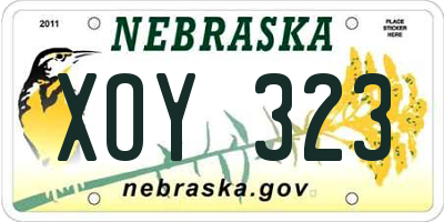 NE license plate XOY323