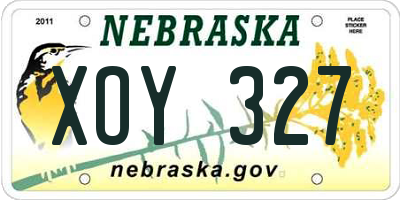 NE license plate XOY327