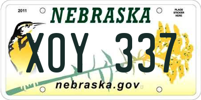 NE license plate XOY337
