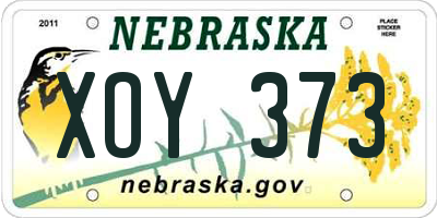 NE license plate XOY373