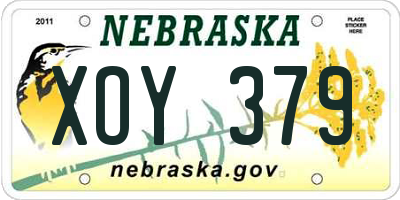 NE license plate XOY379