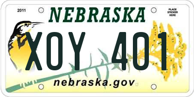 NE license plate XOY401
