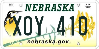 NE license plate XOY410