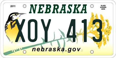 NE license plate XOY413