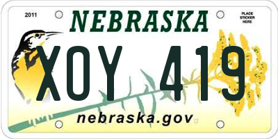 NE license plate XOY419