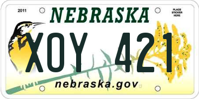 NE license plate XOY421