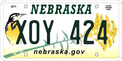 NE license plate XOY424