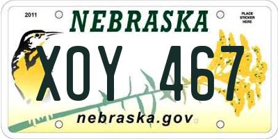 NE license plate XOY467