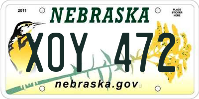 NE license plate XOY472