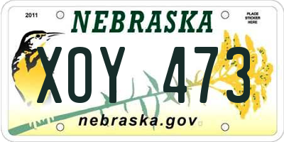 NE license plate XOY473