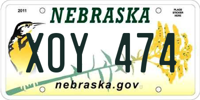 NE license plate XOY474