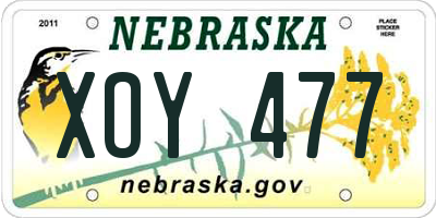 NE license plate XOY477