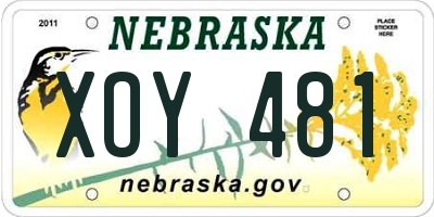 NE license plate XOY481